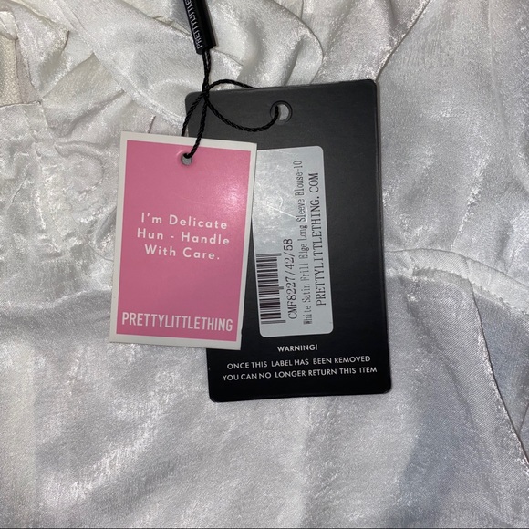 PRETTYLITTLETHING Satin Long Sleeve Top - Picture 4 of 4